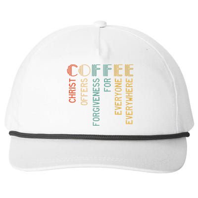 Coffee Christ Offers Forgiveness For Everyone Everywhere Snapback Five-Panel Rope Hat