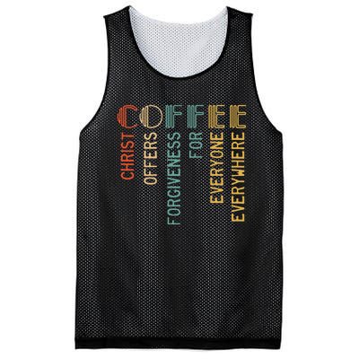 Coffee Christ Offers Forgiveness For Everyone Everywhere Mesh Reversible Basketball Jersey Tank