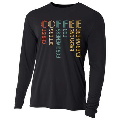 Coffee Christ Offers Forgiveness For Everyone Everywhere Cooling Performance Long Sleeve Crew