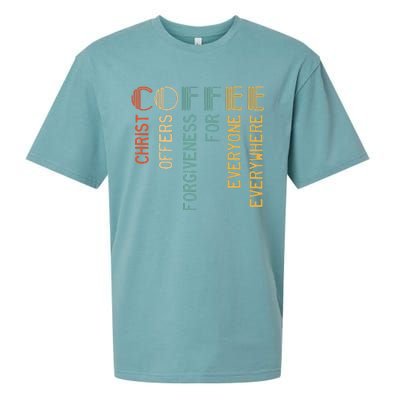 Coffee Christ Offers Forgiveness For Everyone Everywhere Sueded Cloud Jersey T-Shirt