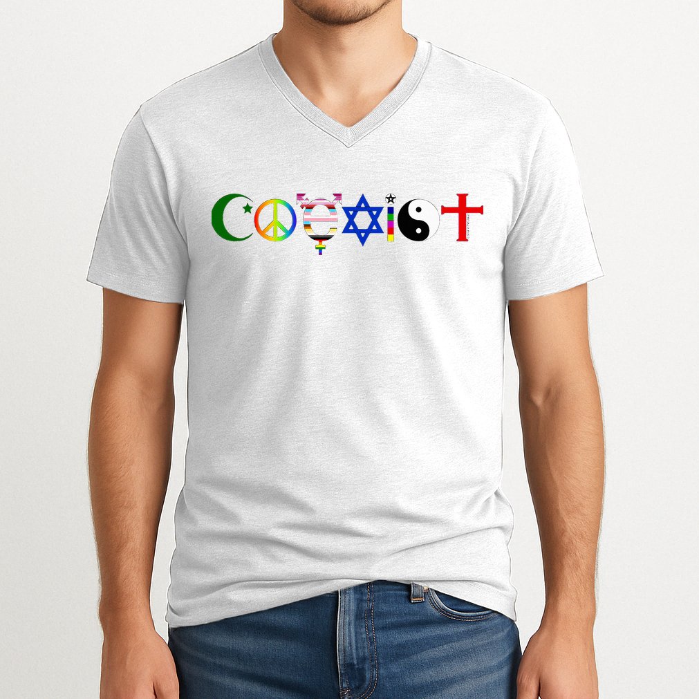 Coexist V-Neck T-Shirt