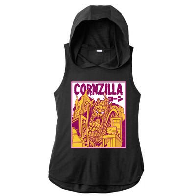 Cornzilla Ladies PosiCharge Tri-Blend Wicking Draft Hoodie Tank