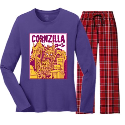 Cornzilla Women's Long Sleeve Flannel Pajama Set 