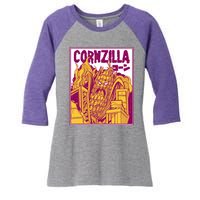 Cornzilla Women's Tri-Blend 3/4-Sleeve Raglan Shirt