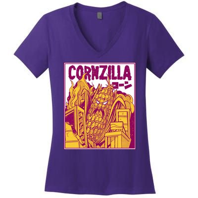 Cornzilla Women's V-Neck T-Shirt