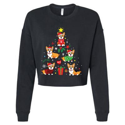 Corgi Christmas Ornament Tree Decor Funny Dog Gift Cropped Pullover Crew