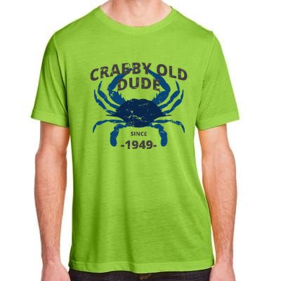 Cute Crabby Old Dude Since 1949 70th Birthday Crab Fishing Adult ChromaSoft Performance T-Shirt