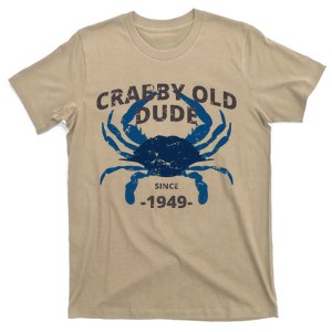 Cute Crabby Old Dude Since 1949 70th Birthday Crab Fishing T-Shirt