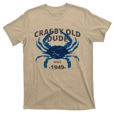 Cute Crabby Old Dude Since 1949 70th Birthday Crab Fishing T-Shirt