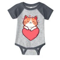 Cute Cat On Heart Kitten Love ValentineS Day Kitty Adorable Infant Baby Jersey Bodysuit