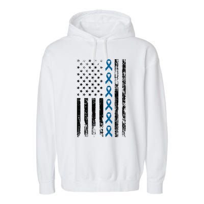 Colon Cancer Ribbon FLag Garment-Dyed Fleece Hoodie