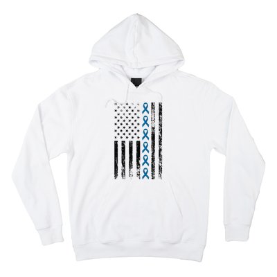 Colon Cancer Ribbon FLag Hoodie