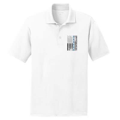 Colon Cancer Ribbon FLag PosiCharge RacerMesh Polo