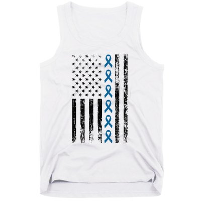 Colon Cancer Ribbon FLag Tank Top