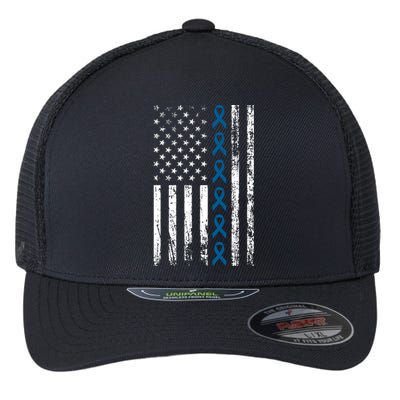 Colon Cancer Ribbon Flexfit Unipanel Trucker Cap