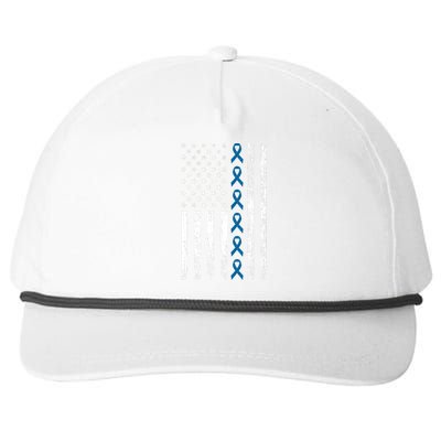 Colon Cancer Ribbon Snapback Five-Panel Rope Hat