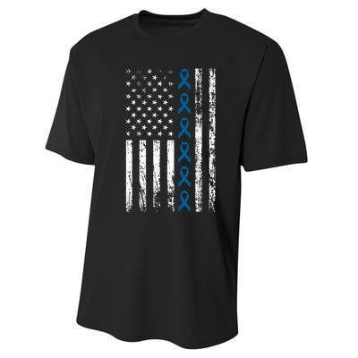 Colon Cancer Ribbon Performance Sprint T-Shirt