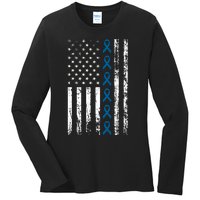 Colon Cancer Ribbon Ladies Long Sleeve Shirt