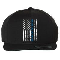 Colon Cancer Ribbon Wool Snapback Cap