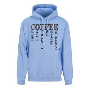 Coffee Christ Offers Forgiveness For Everyone Everywhere Unisex Surf Hoodie