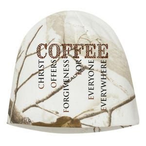 Coffee Christ Offers Forgiveness For Everyone Everywhere Kati - Camo Knit Beanie