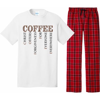 Coffee Christ Offers Forgiveness For Everyone Everywhere Pajama Set