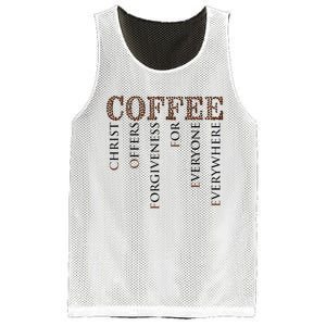 Coffee Christ Offers Forgiveness For Everyone Everywhere Mesh Reversible Basketball Jersey Tank