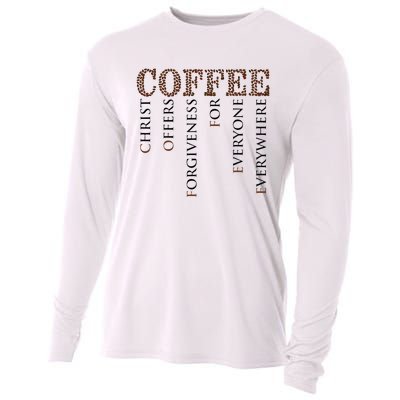 Coffee Christ Offers Forgiveness For Everyone Everywhere Cooling Performance Long Sleeve Crew