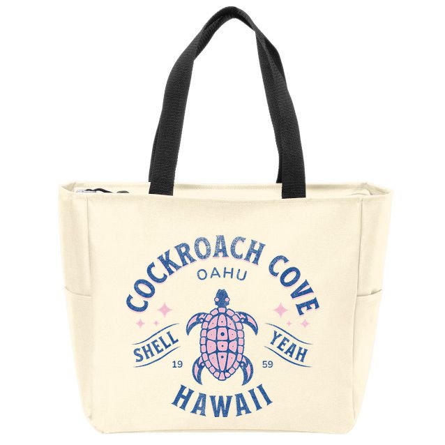 Cockroach Cove Oahu Hawaii Sea Turtle Zip Tote Bag