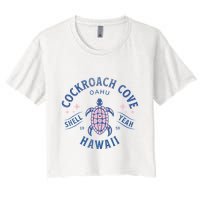 Cockroach Cove Oahu Hawaii Sea Turtle Women's Crop Top Tee