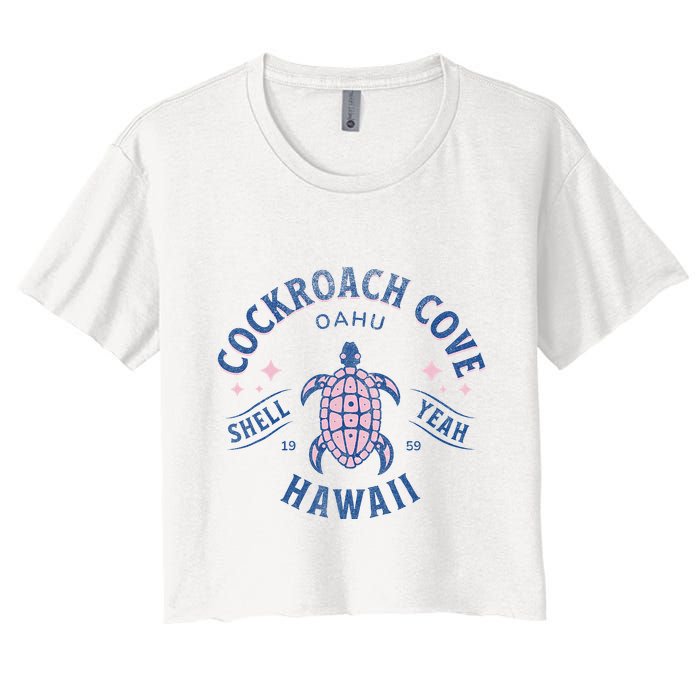 Cockroach Cove Oahu Hawaii Sea Turtle Women's Crop Top Tee