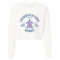 Cockroach Cove Oahu Hawaii Sea Turtle Cropped Pullover Crew