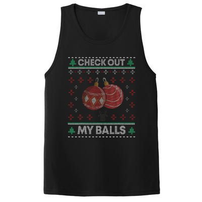 Christmas Check Out My Balls Funny Sarcastic XMas PosiCharge Competitor Tank