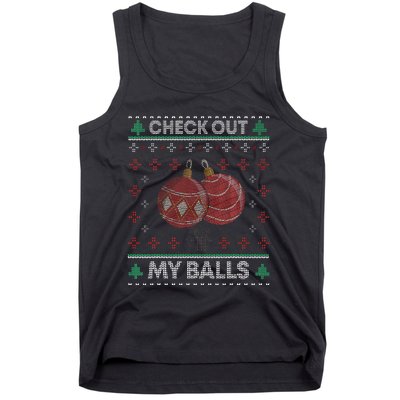 Christmas Check Out My Balls Funny Sarcastic XMas Tank Top