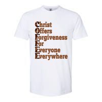 Coffee Christ Offers Forgiveness For Everyone Everywhere  Softstyle CVC T-Shirt