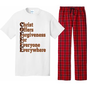 Coffee Christ Offers Forgiveness For Everyone Everywhere  Pajama Set