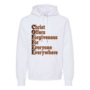 Coffee Christ Offers Forgiveness For Everyone Everywhere  Premium Hoodie