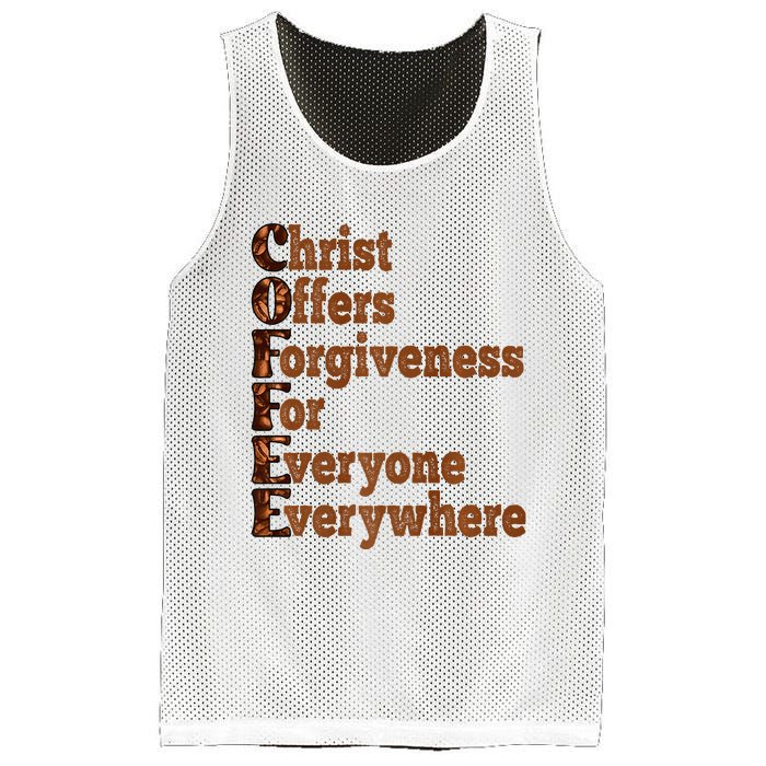 Coffee Christ Offers Forgiveness For Everyone Everywhere  Mesh Reversible Basketball Jersey Tank