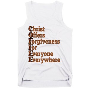 Coffee Christ Offers Forgiveness For Everyone Everywhere  Tank Top