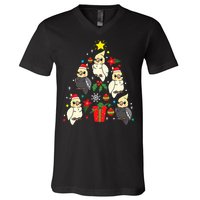 Cockatiel Christmas Ornament Tree Xmas Mom Dad Bird Gift V-Neck T-Shirt