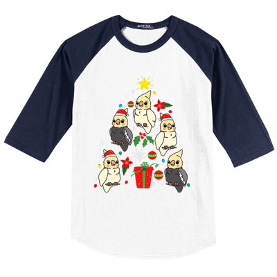 Cockatiel Christmas Ornament Tree Xmas Mom Dad Bird Gift Baseball Sleeve Shirt