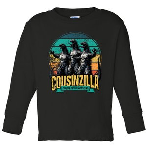 Cousinzilla Cousin Of The Monsters Funny Gifts For Family Toddler Long Sleeve Shirt