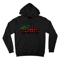 CHRISTMAS CHEER OLD PLAID RED TRUCK DELIVERING XMAS TREES Hoodie