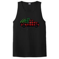 CHRISTMAS CHEER OLD PLAID RED TRUCK DELIVERING XMAS TREES PosiCharge Competitor Tank