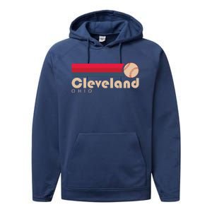 Cool Cleveland Ohio Baseball Performance Fleece Hoodie