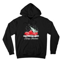 Christmas Classic Old Red Truck Vintage Pick Up Xmas Tree Hoodie