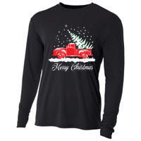 Christmas Classic Old Red Truck Vintage Pick Up Xmas Tree Cooling Performance Long Sleeve Crew