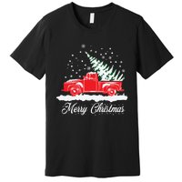 Christmas Classic Old Red Truck Vintage Pick Up Xmas Tree Premium T-Shirt