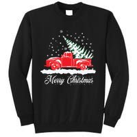 Christmas Classic Old Red Truck Vintage Pick Up Xmas Tree Tall Sweatshirt