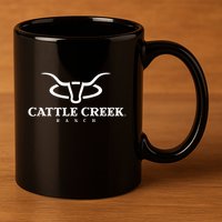 Cattle Creek Original White Logo 11oz C Handle Ceramic Mug